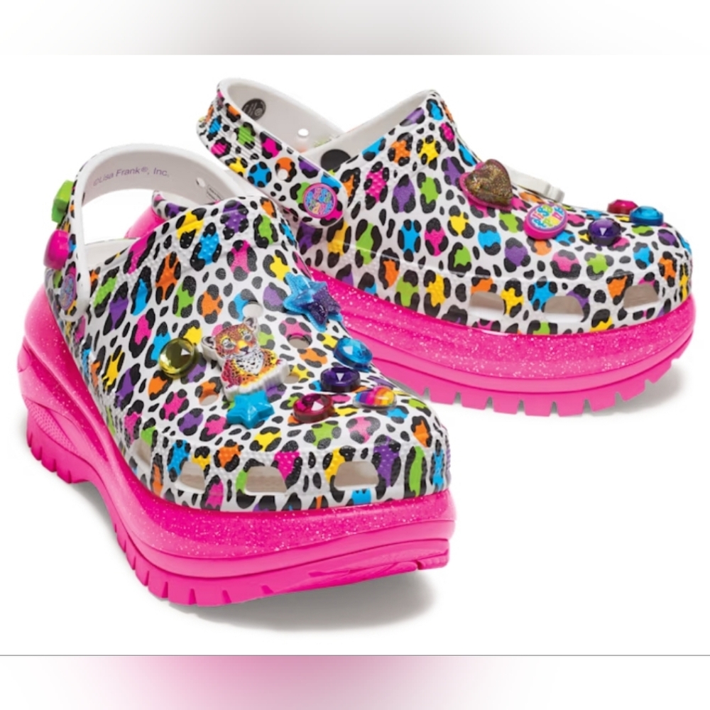 Lisa Frank mega crush crocs